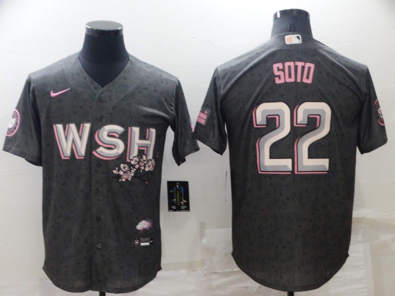 Men Washington Nationals #22 Soto Grey City Edition Game Nike 2022 MLB Jersey